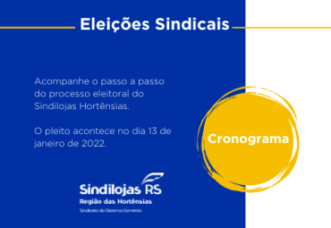 Eleição Sindical do Sindilojas Hortênsias acontece dia 13 de janeiro